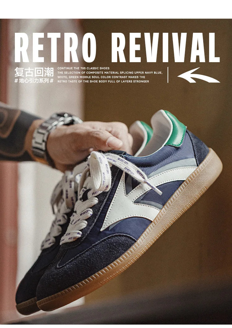 Maden Retro 70S Patchwork Upper Casual Shoes for Men Rubber Sole Lightweight Non-slip Sports Casual Sneakers Comfortable Shoes
