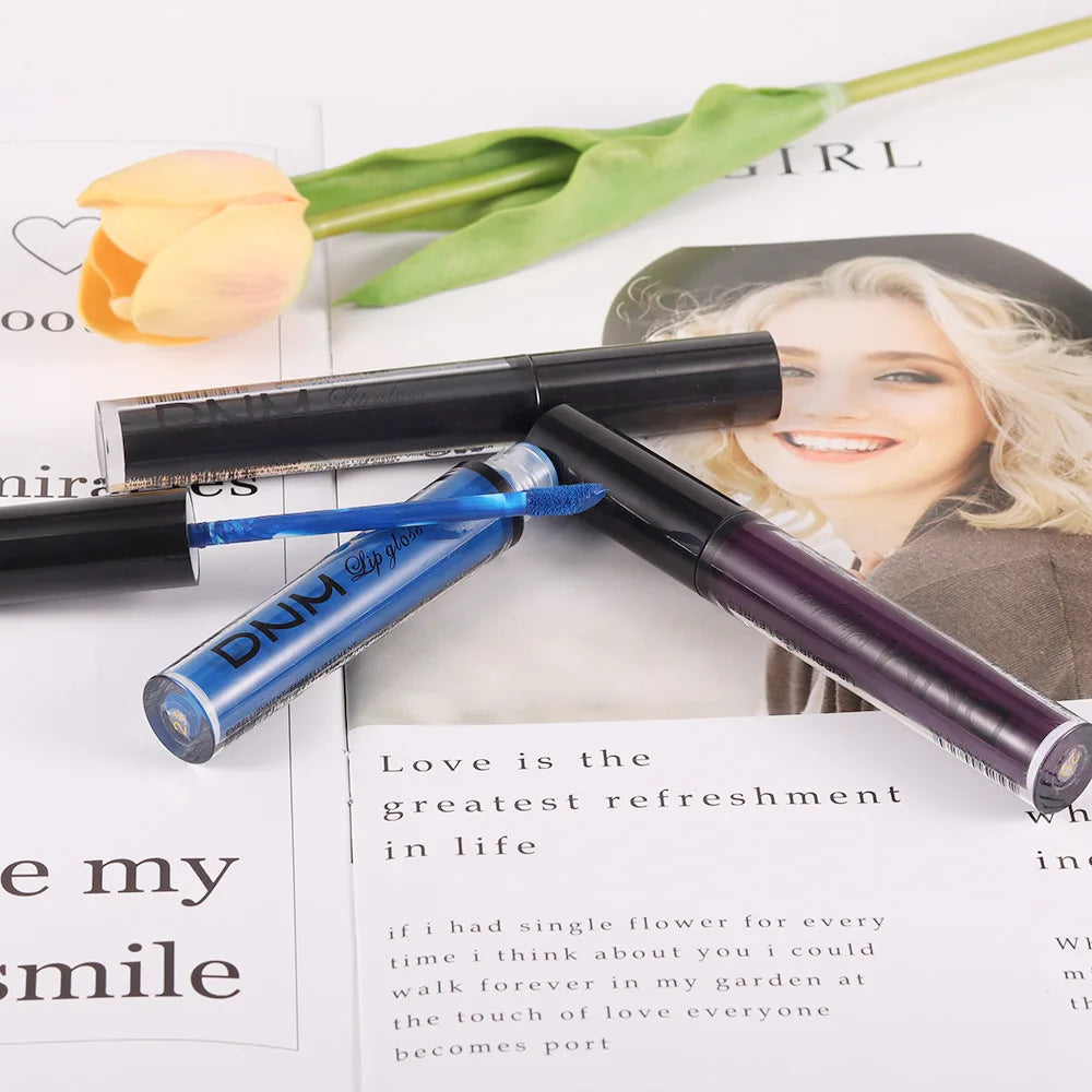 New 3pcs/set Liquid Lipstick Waterproof Long Lasting Cosmetic Black Blue Purple Green Matte Lip Gloss Nude Lip Tint Stain Makeup