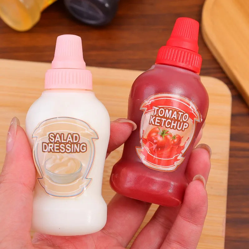 36/4x Mini Condiment Bottles Plastic Oval Squeeze Containers for Sauces Honey Salad Dressing Lunchbox Squeezable Containers Jars