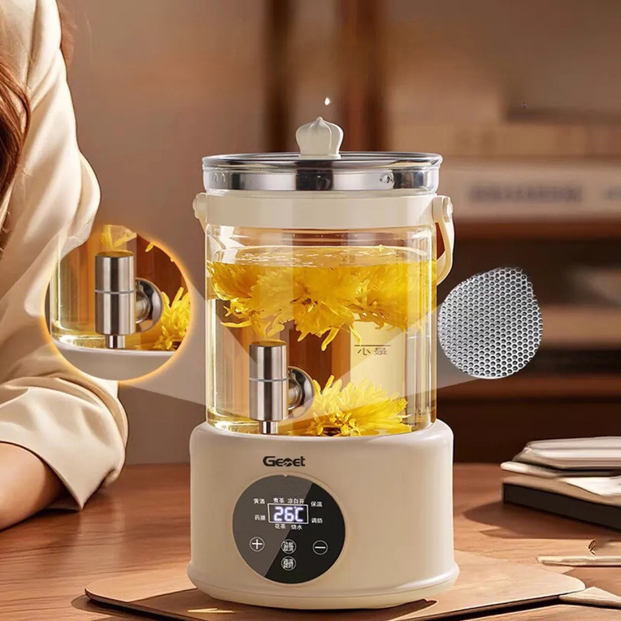 Multifunctional Health Pot Fully Automatic Household Stew Pot Glass Pot With Faucet For Making Tea And Boiling Water