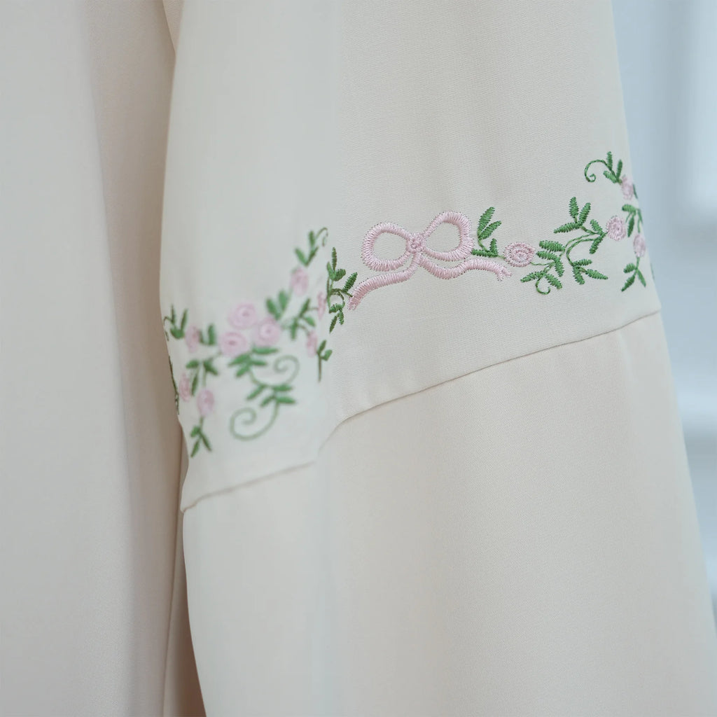 Embroidery Open Abaya and Hijab 2 Piece Set Muslim Dress Abayas for Women Dubai Luxury Islamic Clothing Kaftan Robe Ramadan Eid