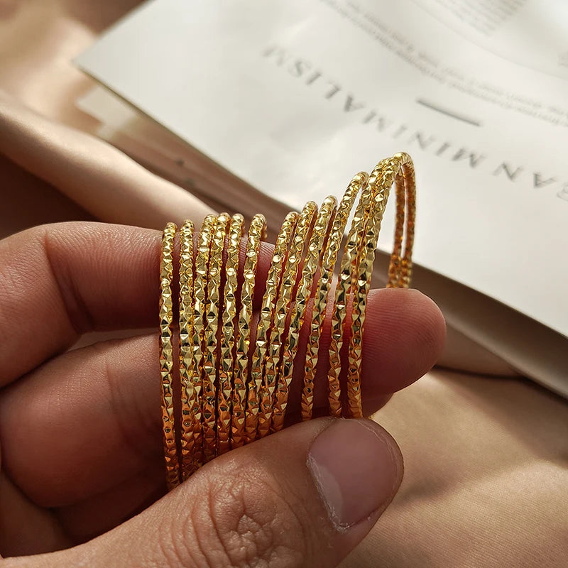 Baby Arabic Indian Jewelry Gold Color Bangles For Kids Copper Baby Bracelets