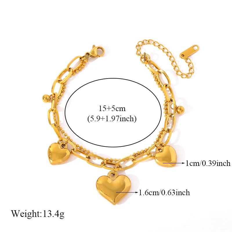 EILIECK 316L Stainless Steel Gold Color Starfish Moon Star Charm Bracelet For Women New Trendy Wrist Chain Jewelry Gift Party