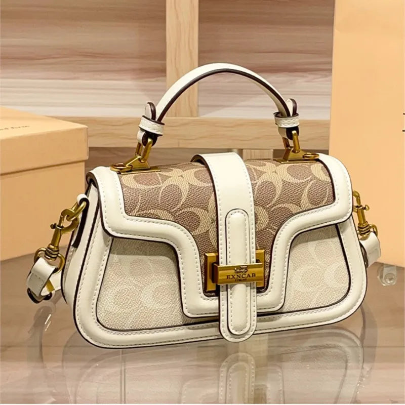 Light luxury niche design contrasting color saddle bag 2025 new high-end handbag versatile single shoulder crossbody bag