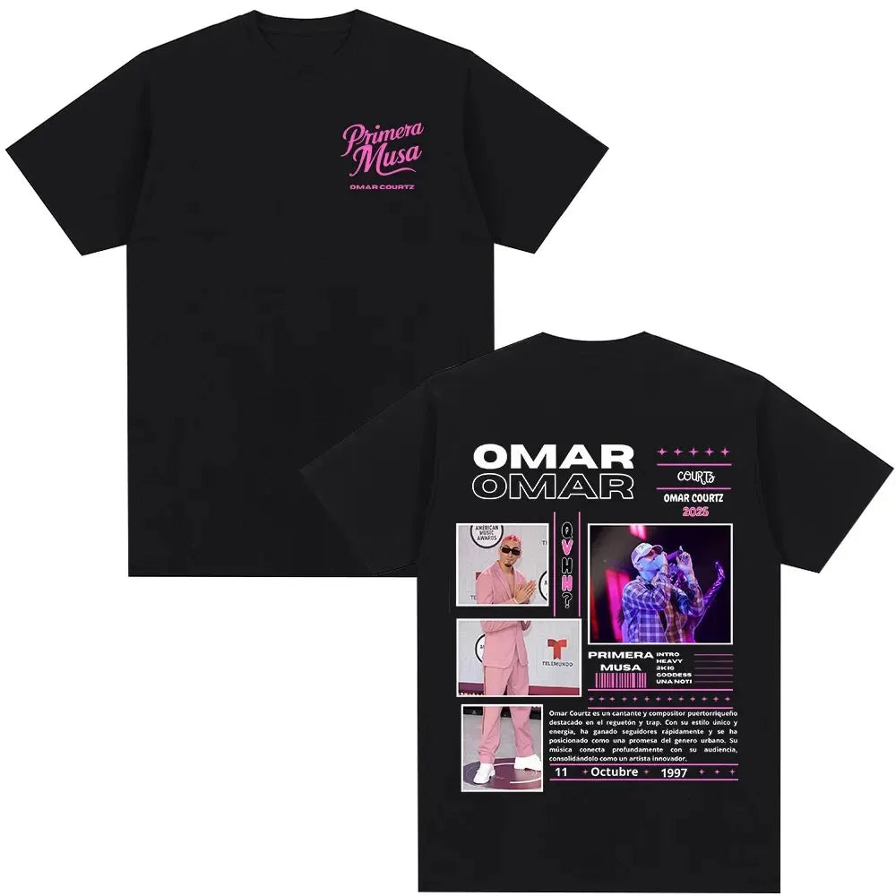 Omar Courtz Primera Musa Album Tour Merch T Shirt Men Women Clothing Hip Hop Fashion T-shirt Casual Cotton Short Sleeve T-shirts