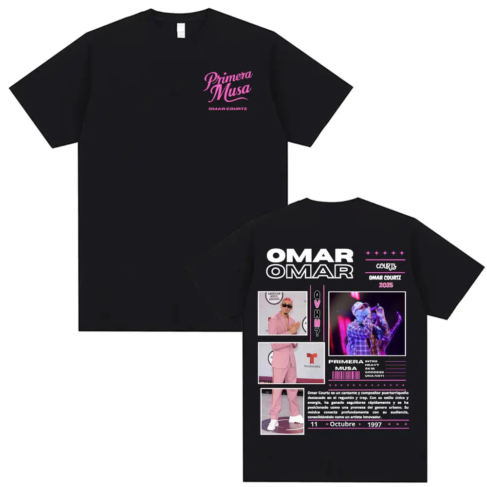 Rapper Omar Courtz Primera Musa 2025 Graphic T-shirts Men Women Vintage 90s Hip Hop Gothic T Shirt Summer Tops Oversized T-shirt