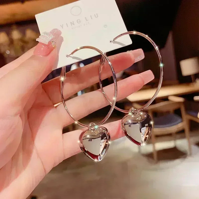 Concave Convex Uneven Ear Accessories Alloy Gift For Women's Gift Gold Colour Earring Ear Stud Heart Earrings Fashion Jewelry