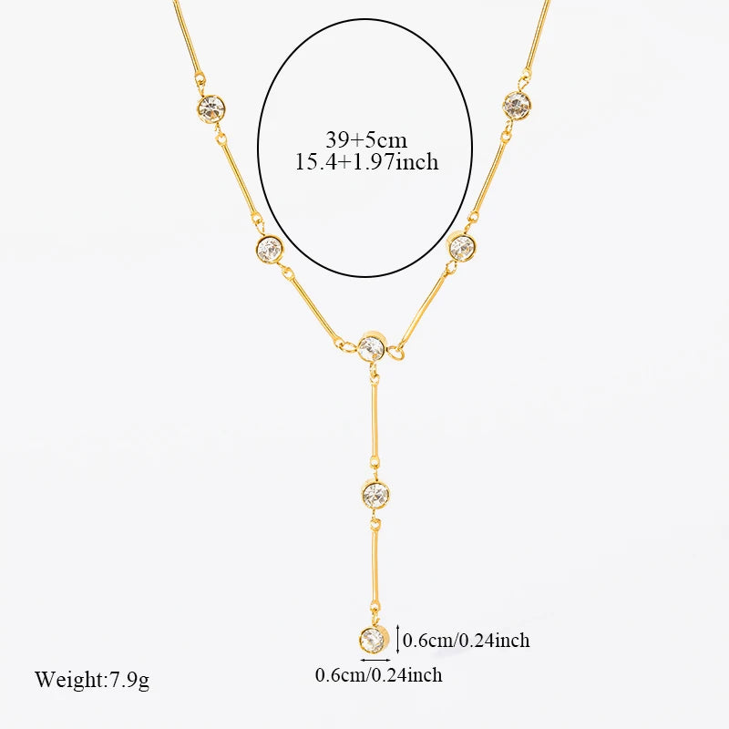 EILIECK 316L Stainless Steel Gold Color Shell Starfish Zircon Pendant Necklace For Women Fashion New Gift Neck Chain Jewelry