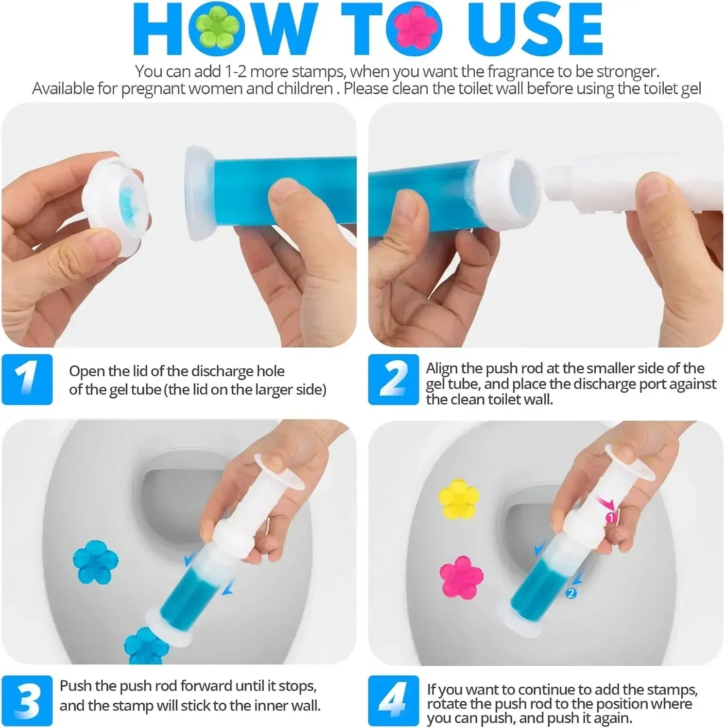 Toilet Gel 1Pc/12 Count Toilet Bowl Gel Stamp 6 Kinds Of Scent Toilet Cleaner Gel Stamp Kit Air Freshener Flower Fragrance