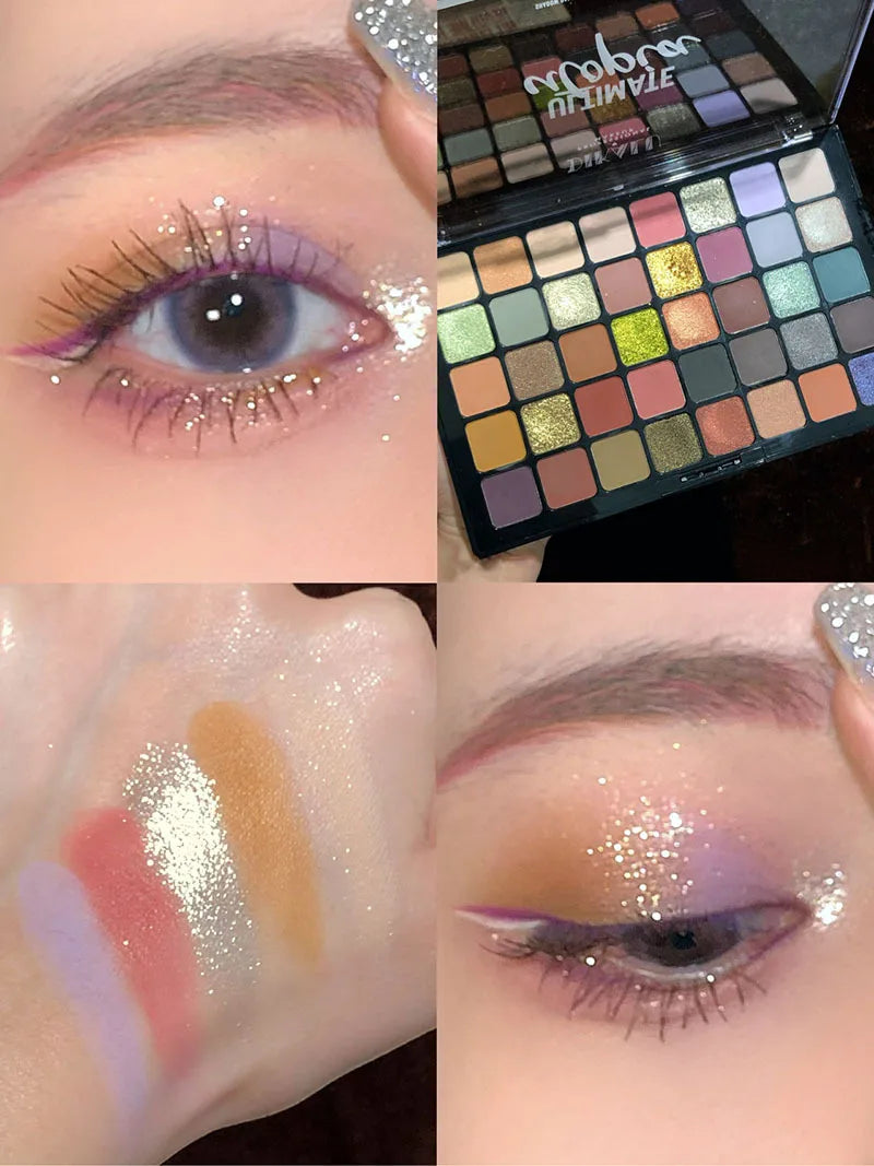 Shimmer Eyeshadow Palette 40 Colors Eye Shadows Matte Glitter Pigment Eye Shadows Wterproof Korean Eye Makeup Palette Cosmetics