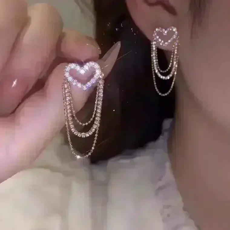 Concave Convex Uneven Ear Accessories Alloy Gift For Women's Gift Gold Colour Earring Ear Stud Heart Earrings Fashion Jewelry