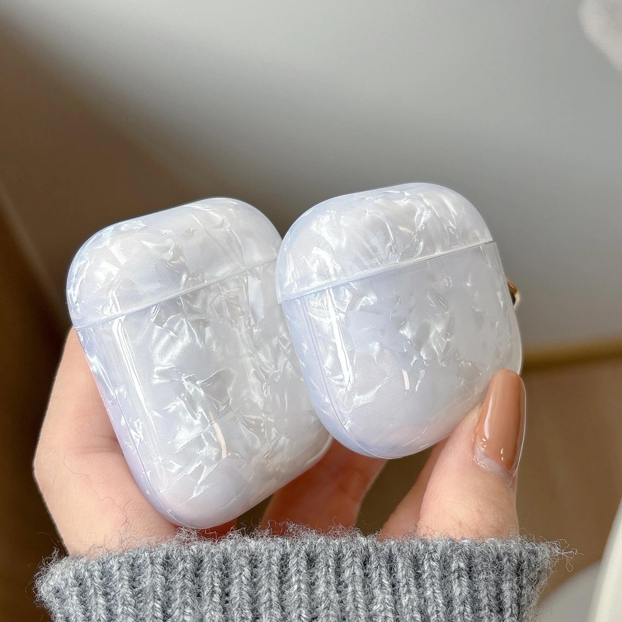 Dreamy Pearl Shell Soft Case with Keychain for AirPods Pro and 2 Airpods 4 3 2 Wireless Earphone Accessories Headphone Box Cover