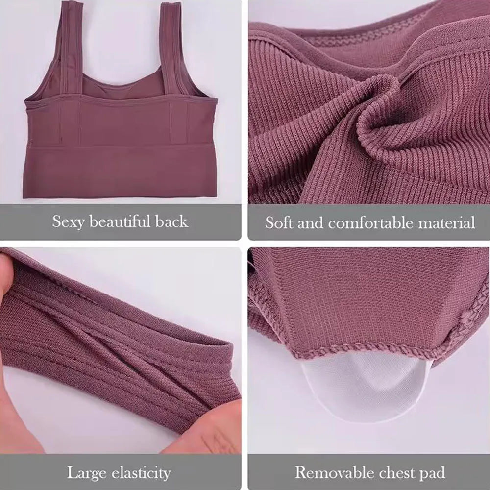 1PCBreathable Sports Bra Anti-Sweat Fitness Top Women Seamless Yoga Bra Shockproof Crop Top Push Up Sport Bra Gym Workout Top
