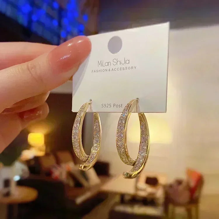 Concave Convex Uneven Ear Accessories Alloy Gift For Women's Gift Gold Colour Earring Ear Stud Heart Earrings Fashion Jewelry