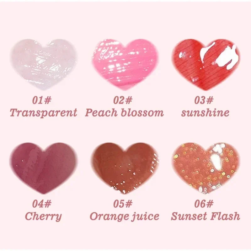 6Pcs Water Glow Jelly Moisturizing Lip Gloss Set Transparent Lip Glaze Oil Hydrating Lip Plumper Liquid Lipstick Lips Cosmetic