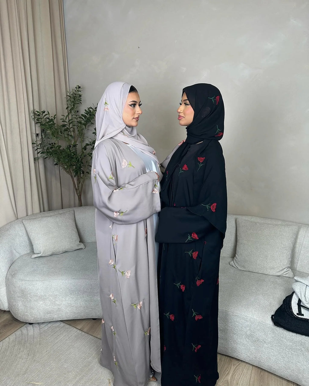 Eid Luxury Floral Embroidery Abaya Kimono Dubai Cardigan Muslim Party Dress Abayas for Women Turkish Islamic Clothes Kaftan Robe