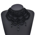 Fashion Black White Crystal Beads Necklace for Women Handmade Bohemian Drop Beaded  Choker Necklaces Ladies' Charm Jewelry