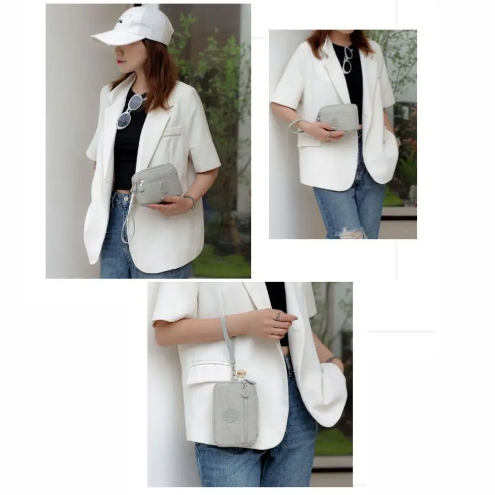 Waterproof Double Layers Zipper Coin Bags Purse Large Capacity Wallet Pouch Card Holder Bank ID Credit Card Keys  Storage Bags