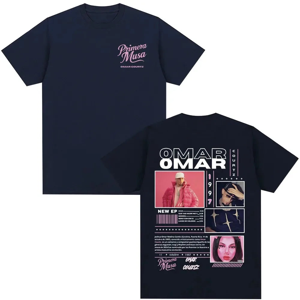 Omar Courtz Primera Musa Album Tour Merch T Shirt Men Women Clothing Hip Hop Fashion T-shirt Casual Cotton Short Sleeve T-shirts