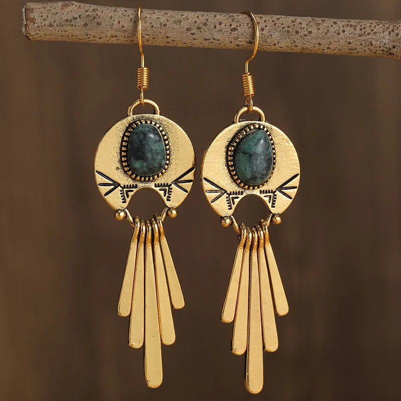 New Retro Originality Exaggerated Hollow Palace Style Round Earrings Bohemian Fashion Women's Festival Party Accessories Jewelry