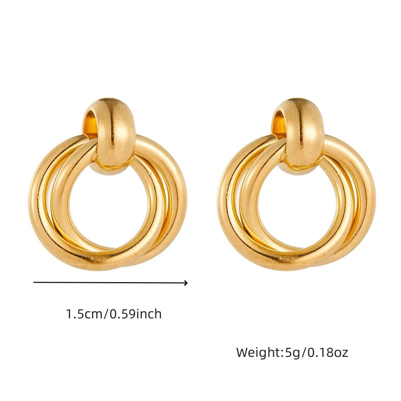 DIEYURO 316L Stainless Steel Love Pearl Round Square Fan Shaped Irregular Design Earrings Women New Trend Ear Jewelry Gift Party