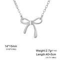 Bow pendant women's necklace stainless steel sweet romantic women's pendant necklace couple birthday anniversary jewelry gift