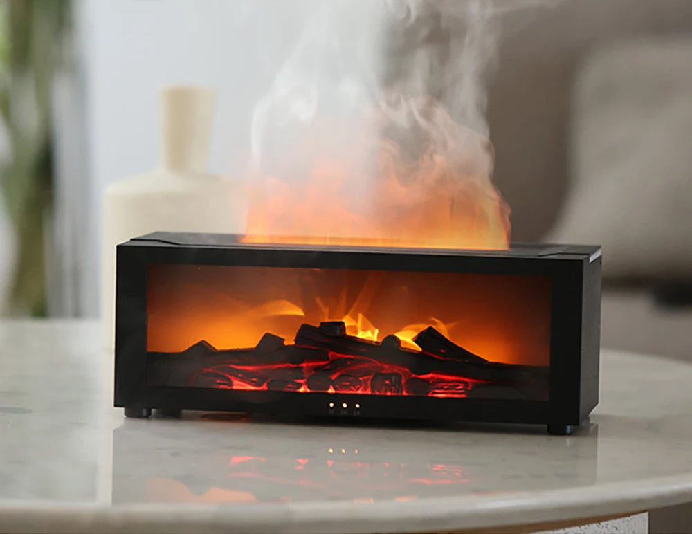 Air Aroma Humidifier Essential Oils Humidifier Flame Fragrance Diffuser Home Aromatherapy Diffuser With LED Light Remote Control