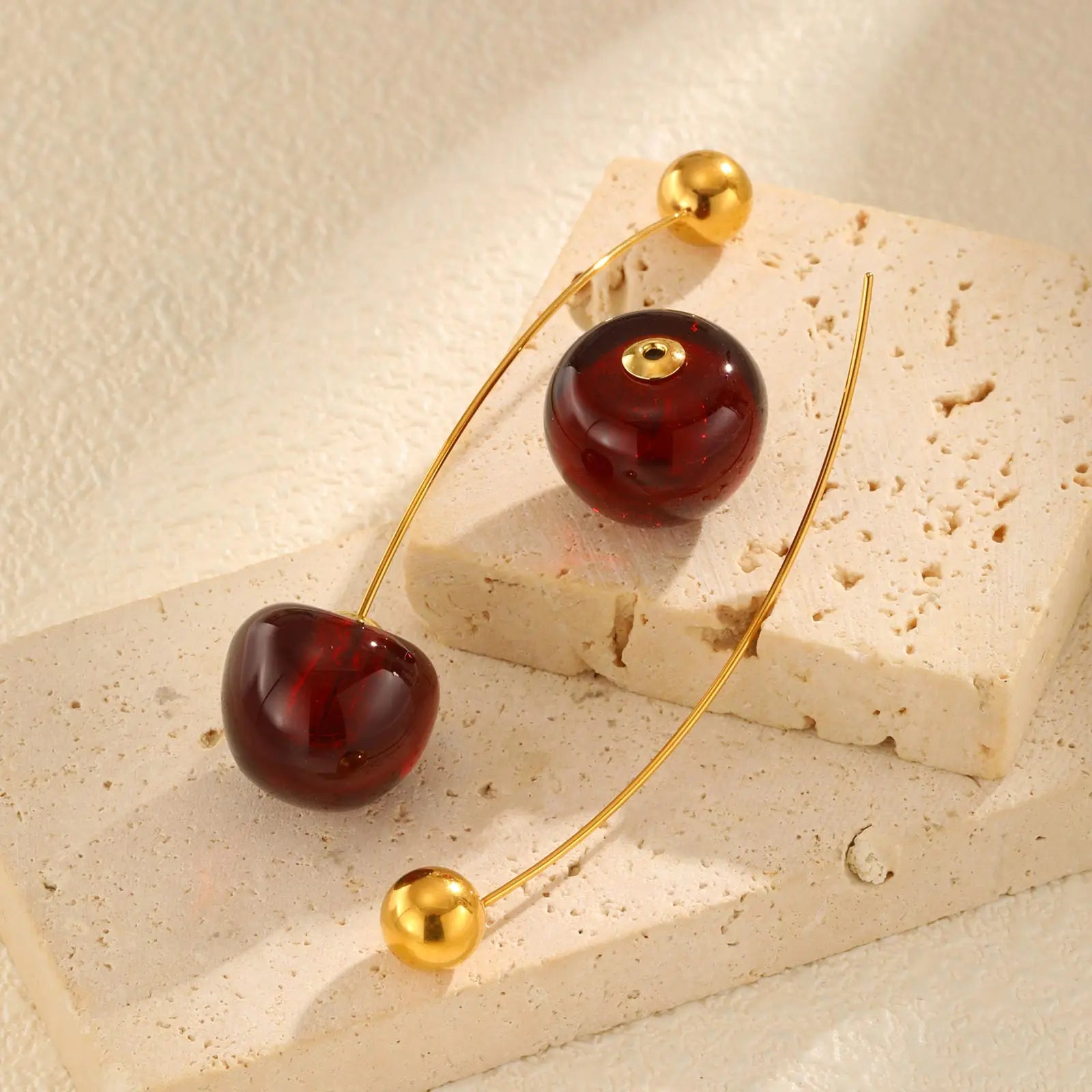 Unique Solid Cherry Earrings,Women's Stainless Steel Earrings,Trendy Party Jewelry Mother's Day Gift
