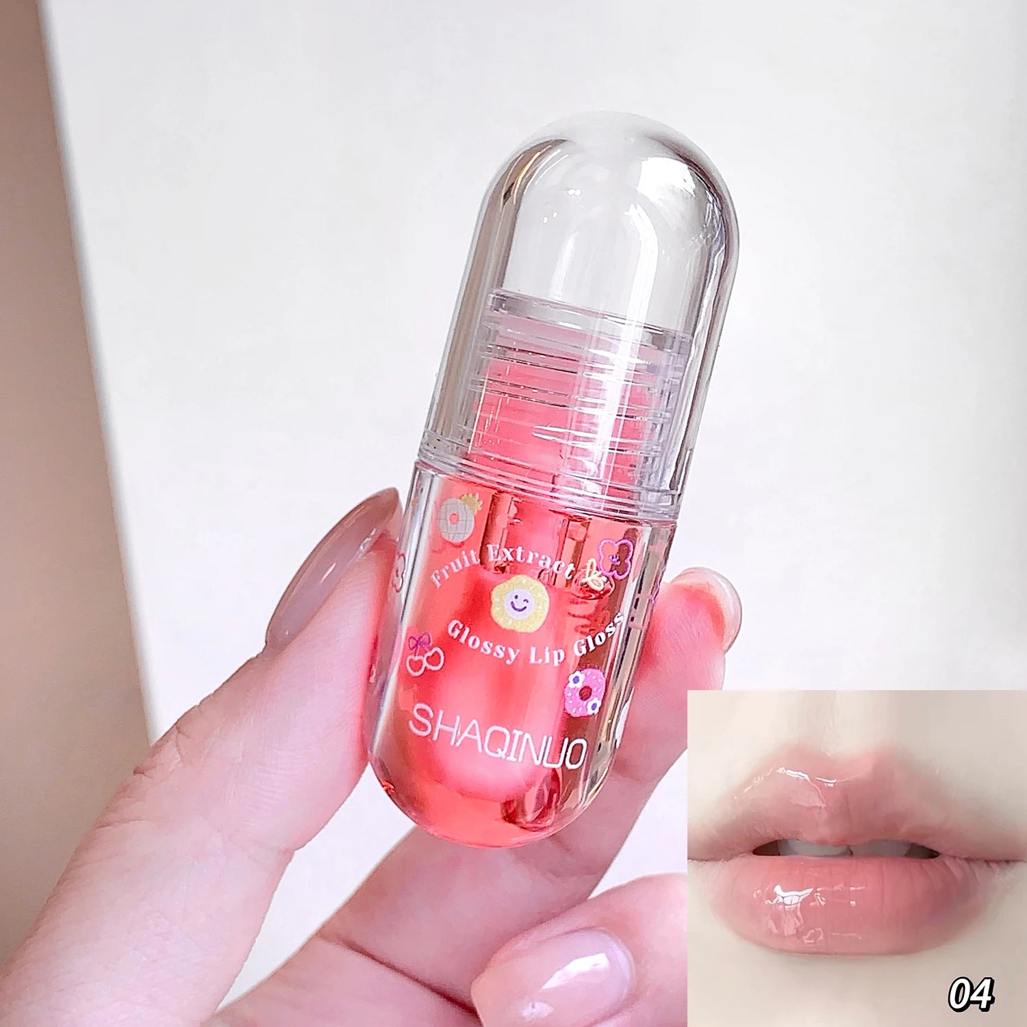 1/3Pcs Fruit Lip Oil Set Transparent Jelly Mirror Water Lip Gloss Nourishing Moisturising Anti-Dry Lips Plumping Makeup Lip Care
