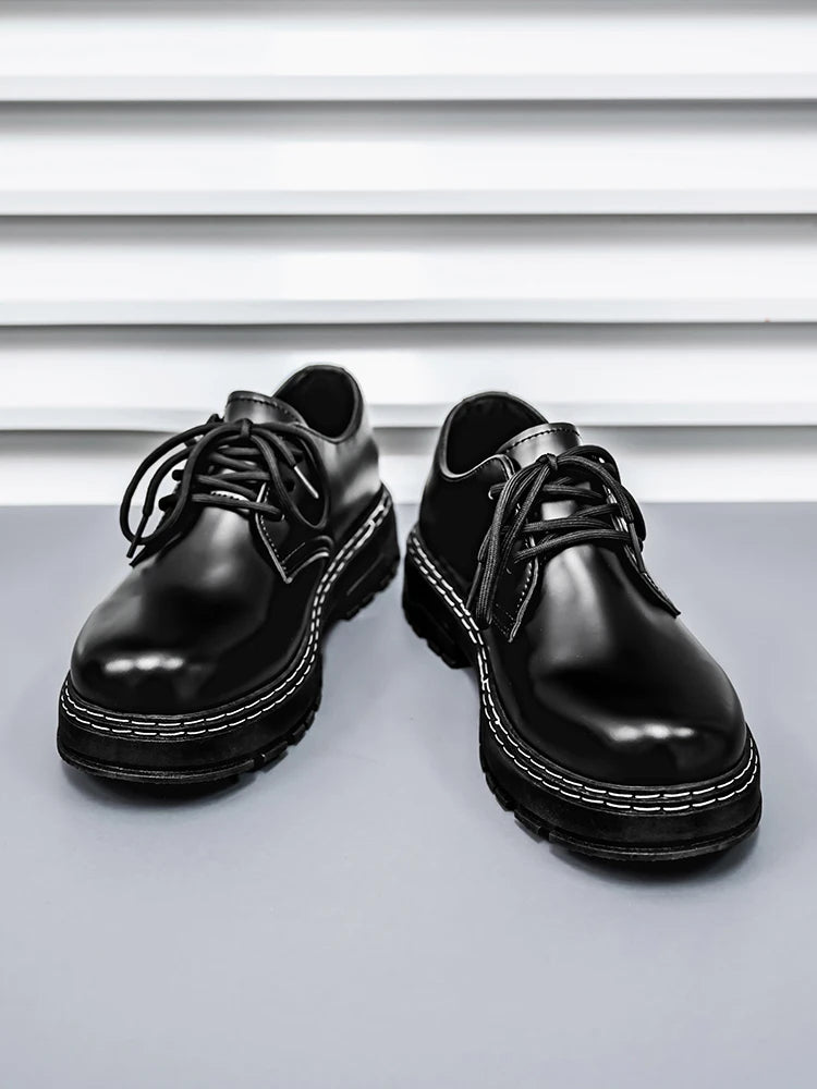 Men's Casual Loafers Black Fashionable Dress Shoes Elegant Formal Footwear Comfortable Slip-On Footgear