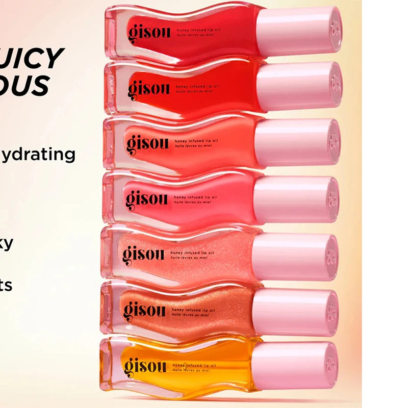 2025 Original Gisou Honey Watermelon Strawberry Essence Lip Oil Moisturizing Reduce Lip Lines Exfoliating Liquid Lip Gloss Care