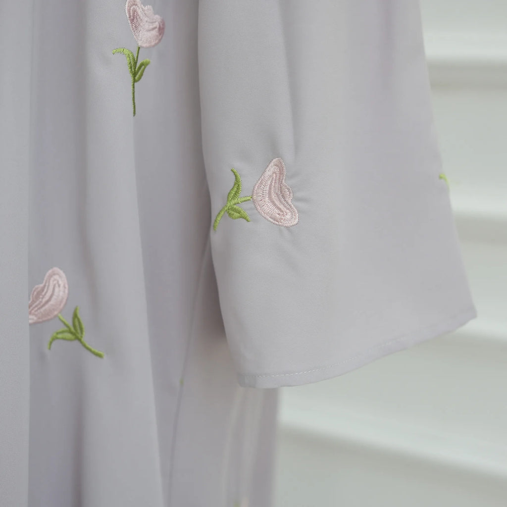 Eid Luxury Floral Embroidery Abaya Kimono Dubai Cardigan Muslim Party Dress Abayas for Women Turkish Islamic Clothes Kaftan Robe