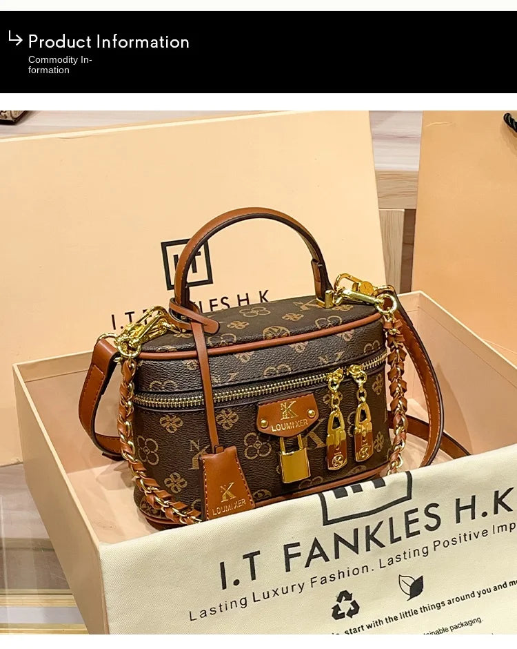 Brand women's handbag 2026 new autumn and winter retro commuting high-end designer crossbody bag bucket bag fashion