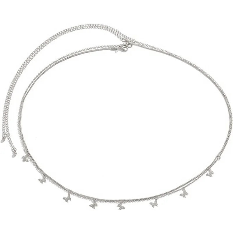 Fashion Simple Double Layer Bead Chain Ladies Waist Belly Chain Belly Belt Chain Fashion Body Jewelry Spring Summer Gifts