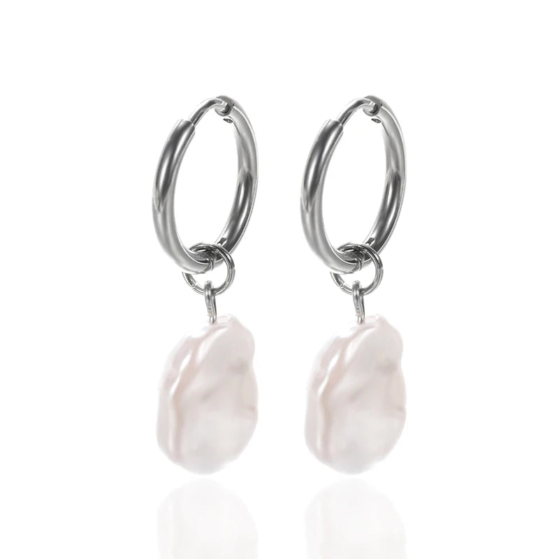 Pearl Drop Dangle Earrings For Women Vintage Sweet Baroque Pearl Earring Wedding Party Jewelry Accessories Christmas Gift Mujer