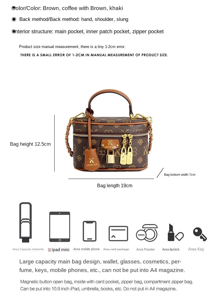 Brand women's handbag 2026 new autumn and winter retro commuting high-end designer crossbody bag bucket bag fashion