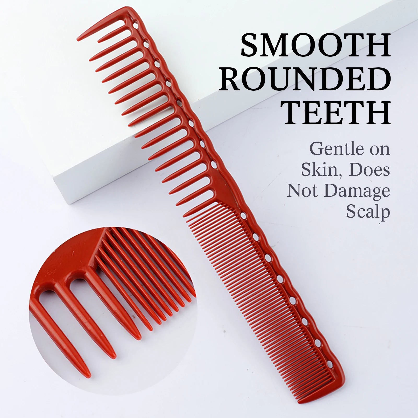 2pcs Set Professional Barbershop Hairdressing Dense Teeth Comb Anti-Static Edge Corner Comb Flat Haircut Styling Trimming Tools