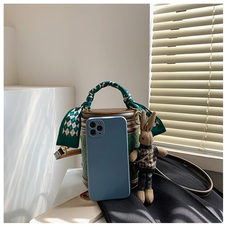 cute bear design crossbody bags for women,mellifluous women's handbag,knurling cylindrical shoulder purse,Girl handbag purse
