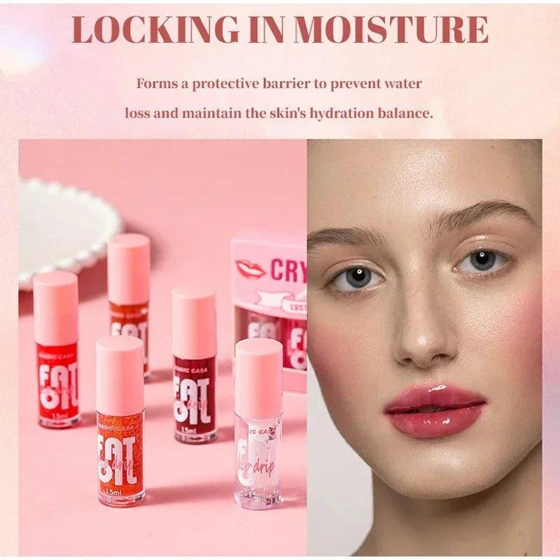 6Pcs Water Glow Jelly Moisturizing Lip Gloss Set Transparent Lip Glaze Oil Hydrating Lip Plumper Liquid Lipstick Lips Cosmetic