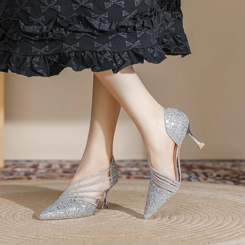 Fashion Sexy Ladies Party Sandals High Heels 2025 Pointed Toe Shin Women Pumps Summer Hot Sale Sandals 34-43 Sandalias De Mujer