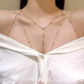 Luxury Square Crystal Chest Chain for Women Multilayer Silver Color Metal Beads Zircon Body Chain Sexy Beach Bikini Jewelry Gift