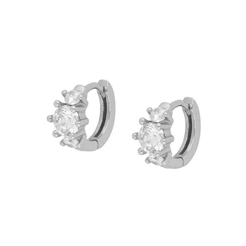 Vintage Stainless Steel Zircon Star Hoop Earrings for Women French Design 18K Gold Plated Chain Earring Punk Unisex Rock Jewelry