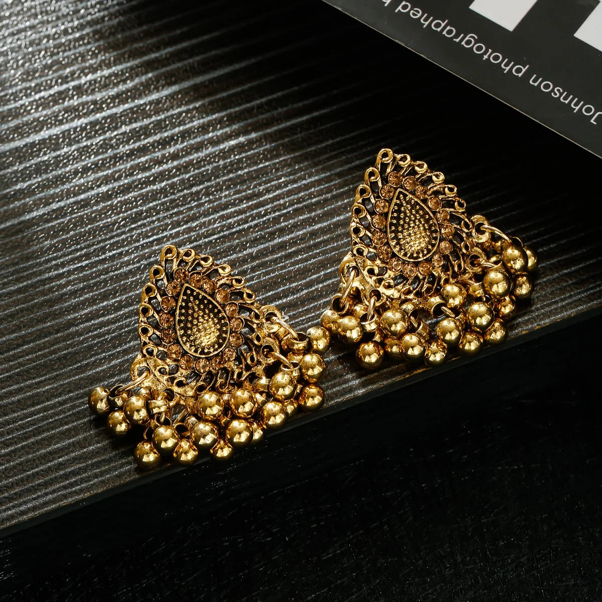 Bohemian Ethnic Tear Drop Pendientes Earrings Women Vintage Yellow Crystal Beads Tassel Dangle Earrings Indian Jewelry Bijoux