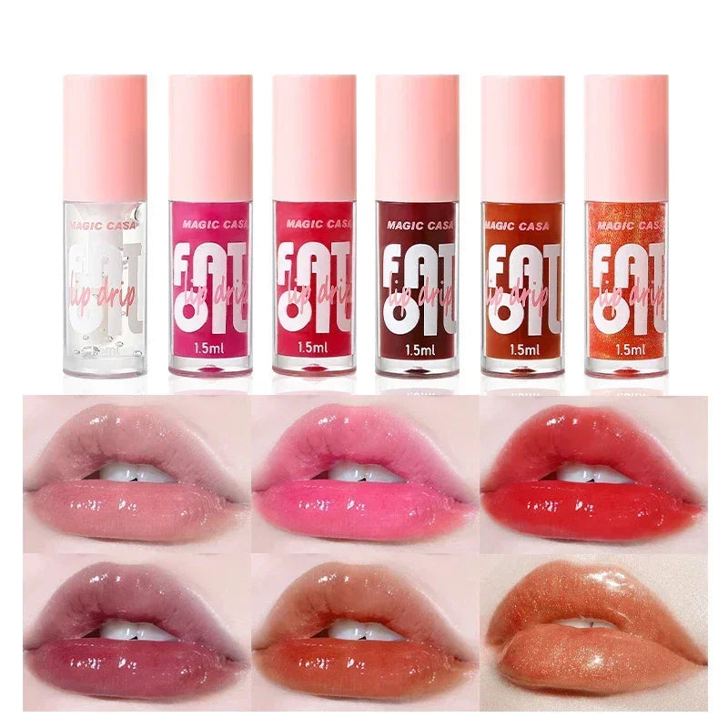 6Pcs Water Glow Jelly Moisturizing Lip Gloss Set Transparent Lip Glaze Oil Hydrating Lip Plumper Liquid Lipstick Lips Cosmetic