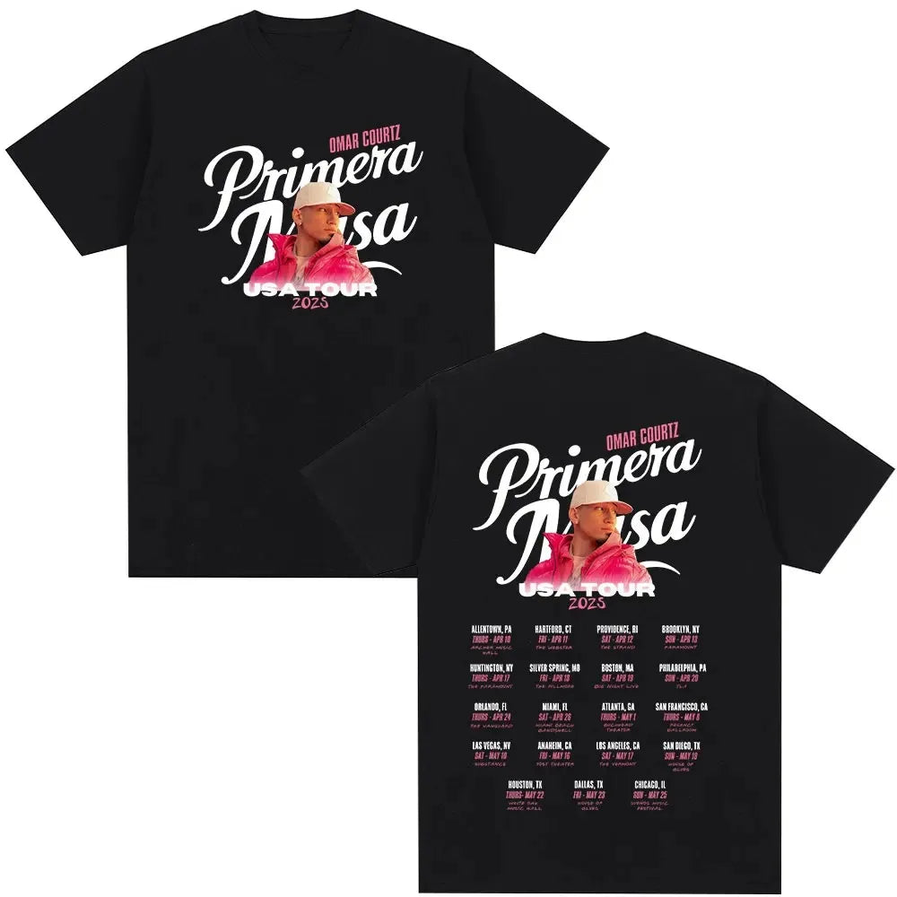 Omar Courtz Primera Musa Album Tour Merch T Shirt Men Women Clothing Hip Hop Fashion T-shirt Casual Cotton Short Sleeve T-shirts
