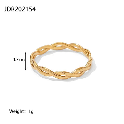 Stainless Steel Chubby Rings for Women With Zircon Shell Understated Delicate Female Engagement Jewelry