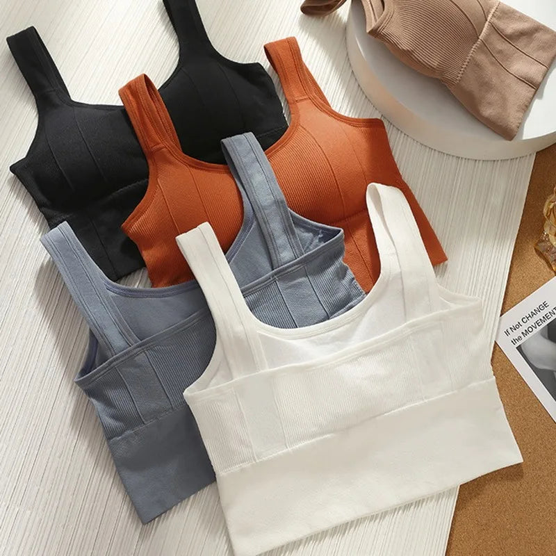 1PCBreathable Sports Bra Anti-Sweat Fitness Top Women Seamless Yoga Bra Shockproof Crop Top Push Up Sport Bra Gym Workout Top