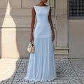 2025 Spring and Autumn Fashion Elegant Dress Party Vest Overskirt Pleated Women's Two-piece Set