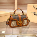 Light luxury niche design contrasting color saddle bag 2025 new high-end handbag versatile single shoulder crossbody bag