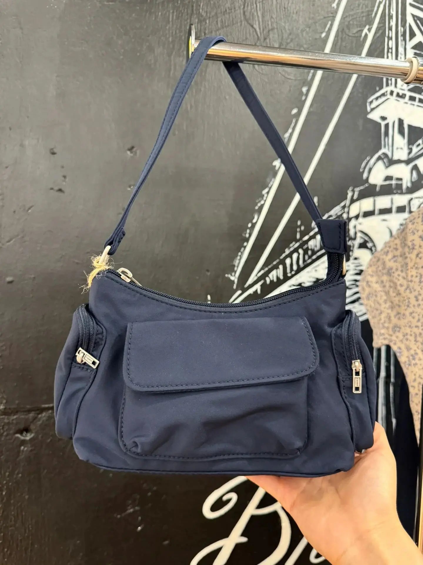 American Vintage Brown Pu Shoulder Bag Four Season High-Quality Buckle Decorate Ladies Handbag Streetwear Preppy Style Y2k Bags